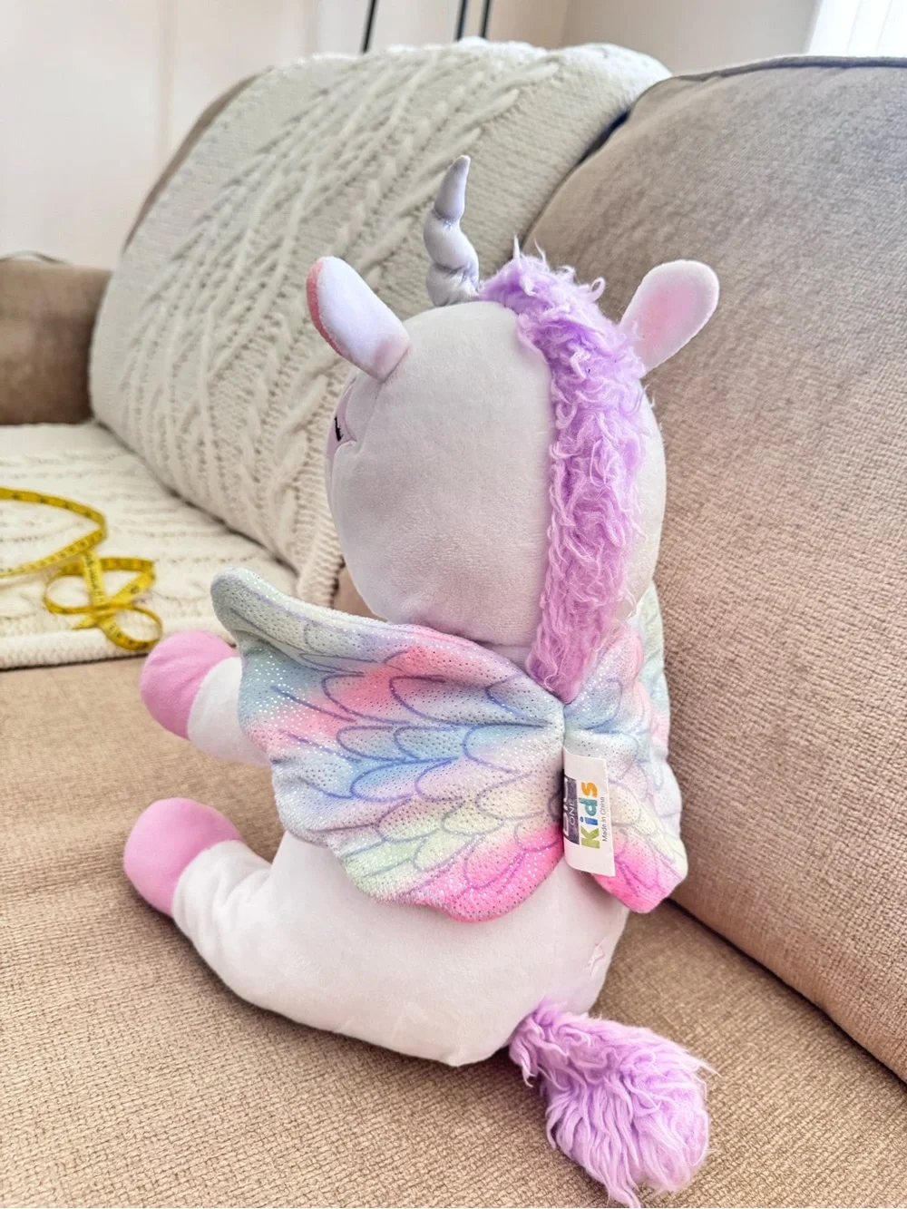 Plush Unicorn Winged Stuffed Toy - Purple & Pastel